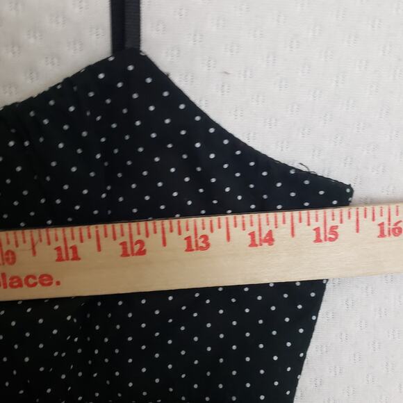 VTG Y2K Rockabilly Pinup Girl Polka Dot Dress Ruby Rox Black Retro Babydoll Sz 7 - Picture 8 of 12